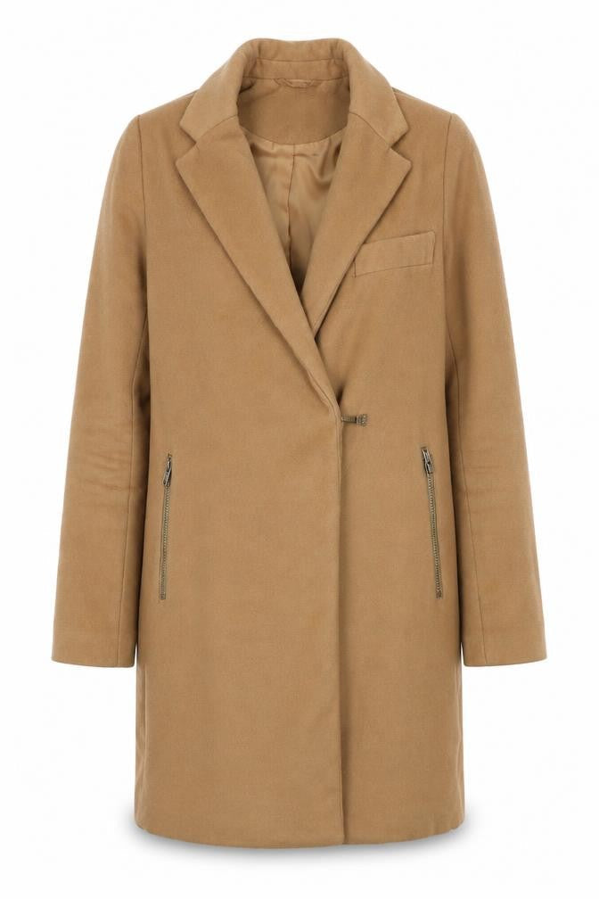 ASOS Womens Brown Overcoat Coat Size 4 Buckle