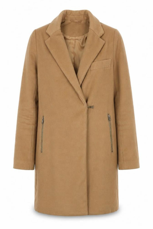 ASOS Womens Brown Overcoat Coat Size 4 Buckle