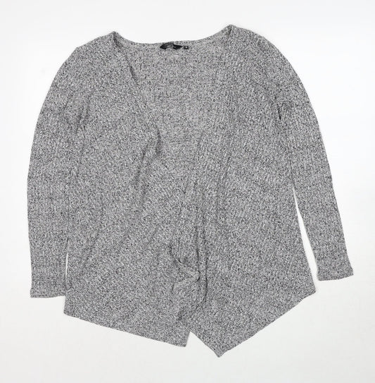 New Look Womens Grey V-Neck Viscose Cardigan Jumper Size 10