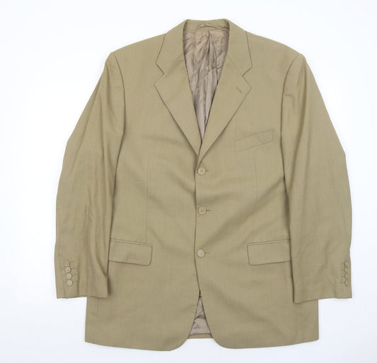 Allders Mens Beige Wool Jacket Suit Jacket Size 42 Regular