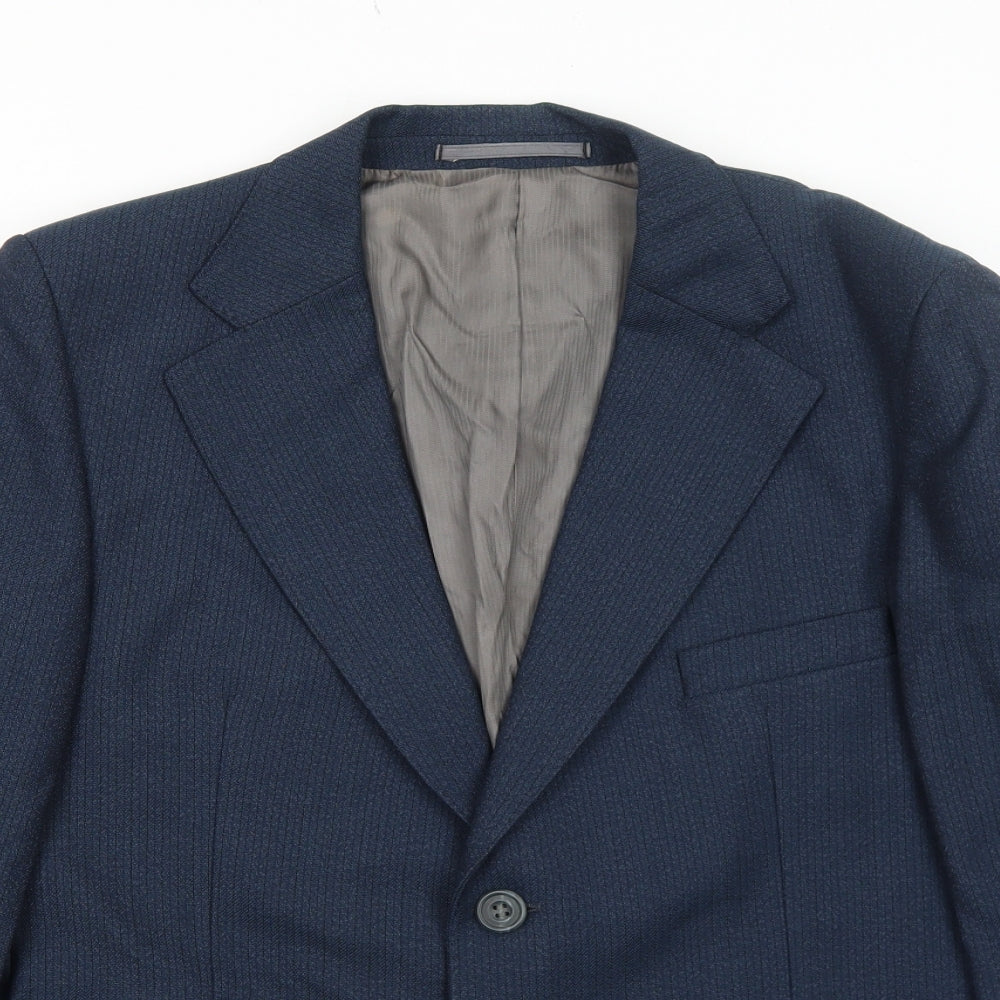 Burton Mens Blue Polyester Jacket Suit Jacket Size 40 Regular