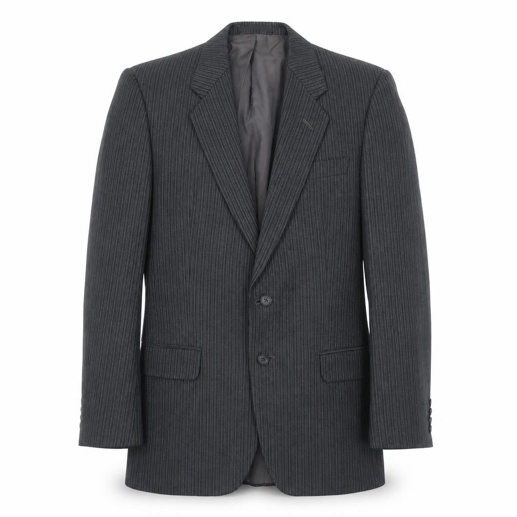 Marks & Spencer Mens Grey Striped Wool Jacket Suit Jacket Size 36 Regular