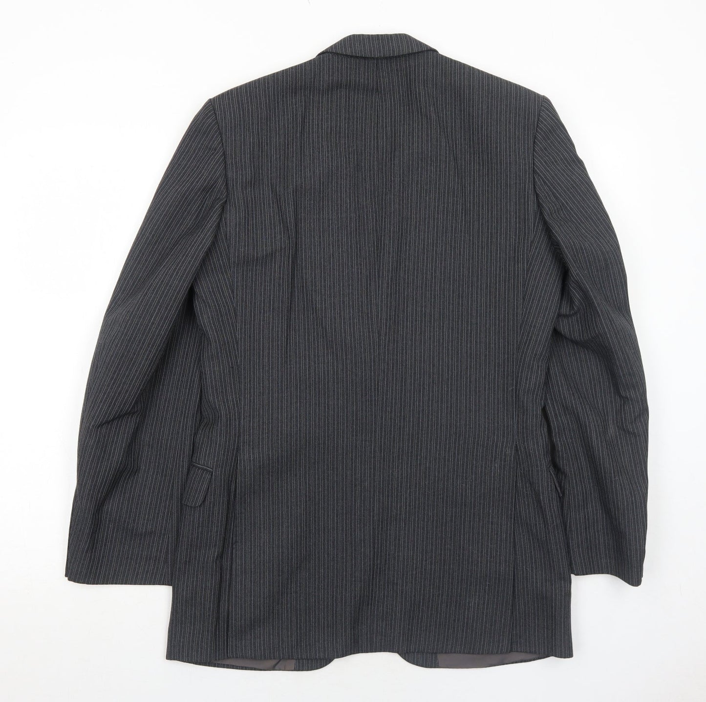 Marks and Spencer Mens Grey Striped Wool Jacket Suit Jacket Size 36 Regular