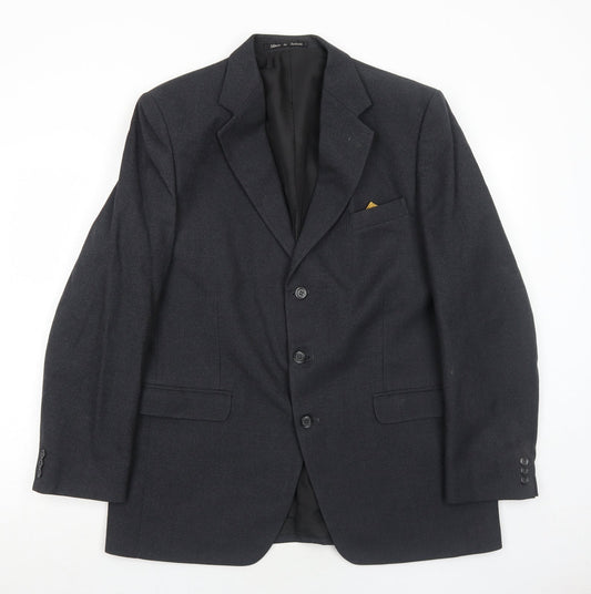 Hodges Mens Grey Wool Jacket Suit Jacket Size 44 Regular
