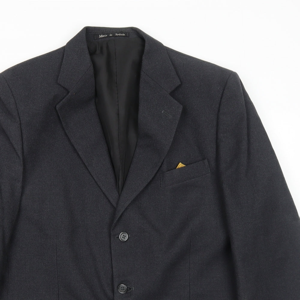 Hodges Mens Grey Wool Jacket Suit Jacket Size 44 Regular