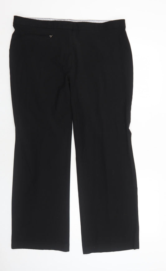 Marks and Spencer Womens Black Polyester Dress Pants Trousers Size 18 Regular Zip