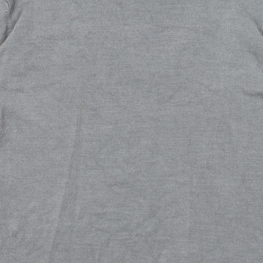 BHS Womens Grey V-Neck Acrylic Pullover Jumper Size 14