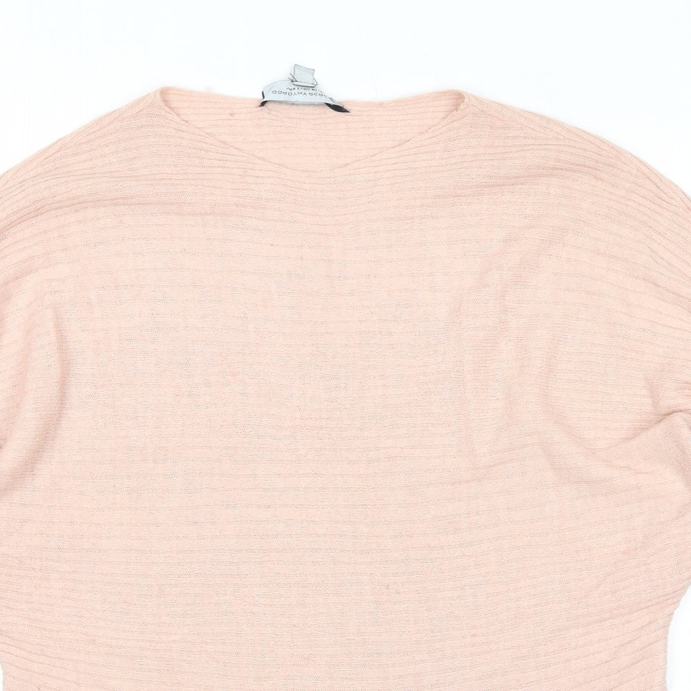 Dorothy Perkins Womens Pink Round Neck Acrylic Pullover Jumper Size 12