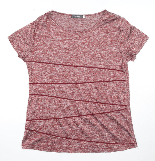 Iclosam Womens Red Polyester Basic T-Shirt Size XL Round Neck