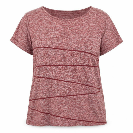 Iclosam Womens Red Polyester Basic T-Shirt Size XL Round Neck