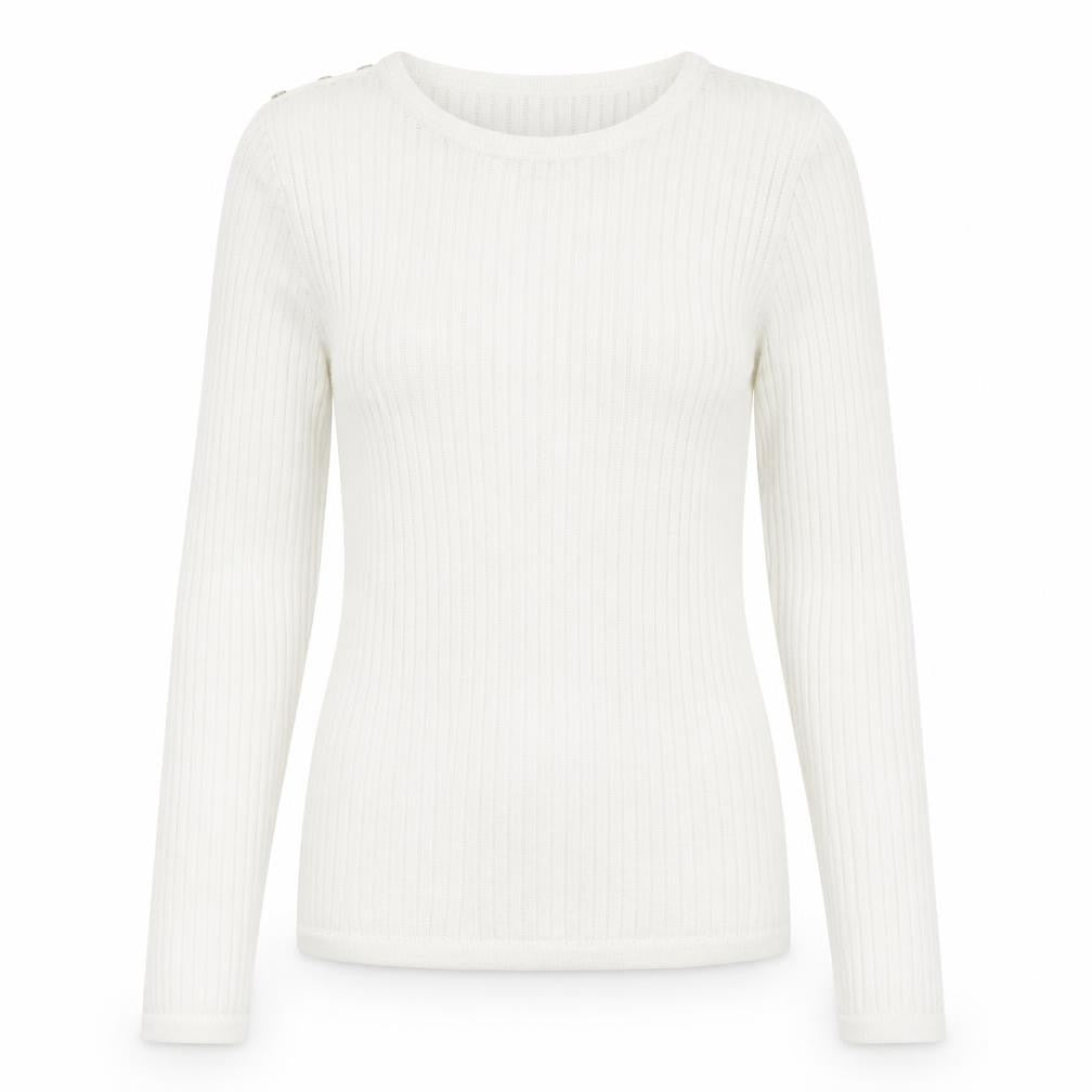 Bachelorette Paris Womens White Round Neck Viscose Pullover Jumper Size S