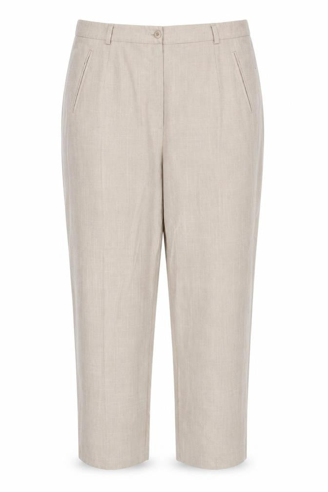 Berkertex Womens Beige Polyester Carrot Trousers Size 18 Regular Zip