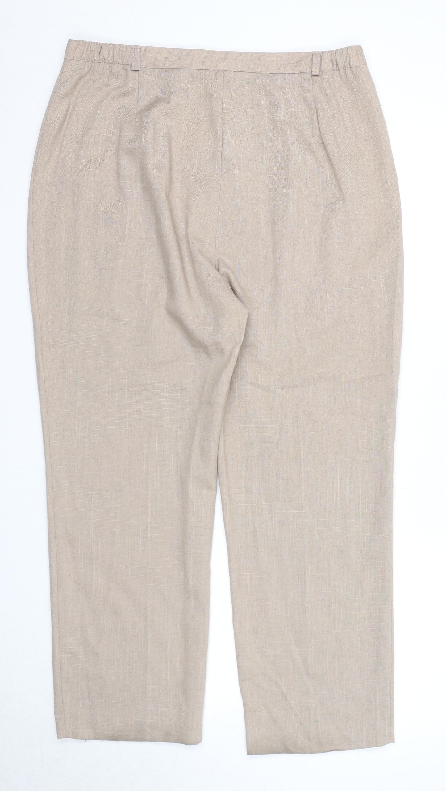 Berkertex Womens Beige Polyester Carrot Trousers Size 18 Regular Zip