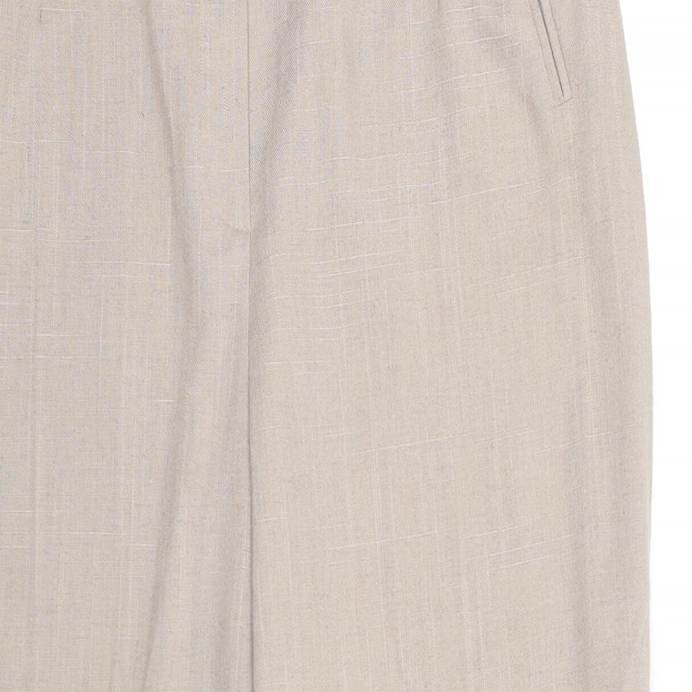 Berkertex Womens Beige Polyester Carrot Trousers Size 18 Regular Zip