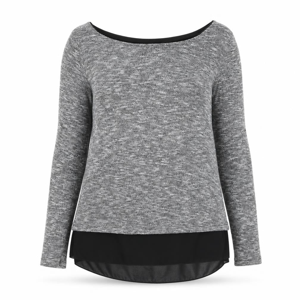 Blue Inc Womens Grey Boat Neck Acrylic Pullover Jumper Size S