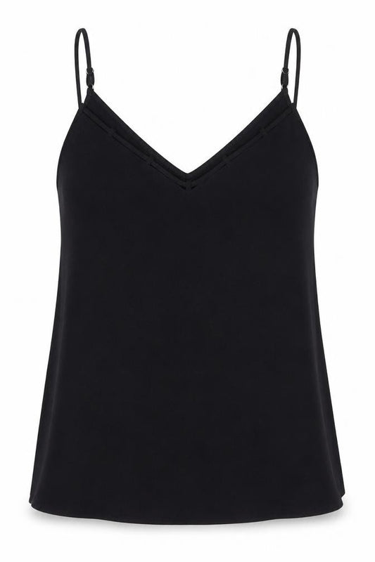 River Island Womens Black Polyester Camisole Tank Size 6 V-Neck