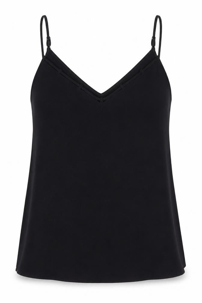 River Island Womens Black Polyester Camisole Tank Size 6 V-Neck