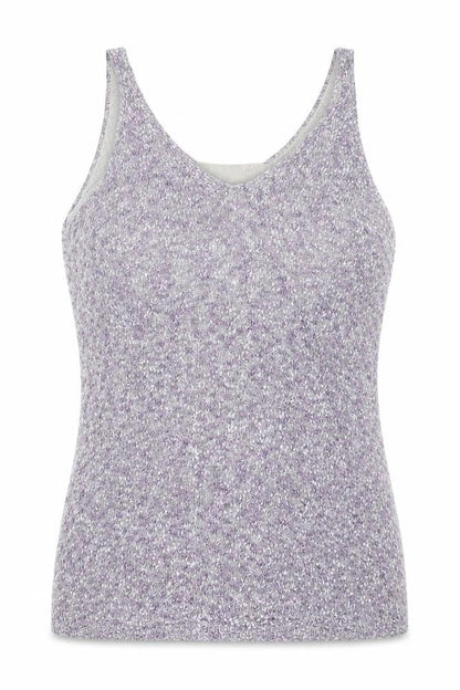 Sigrid Olsen Womens Purple Viscose Basic Tank Size L V-Neck