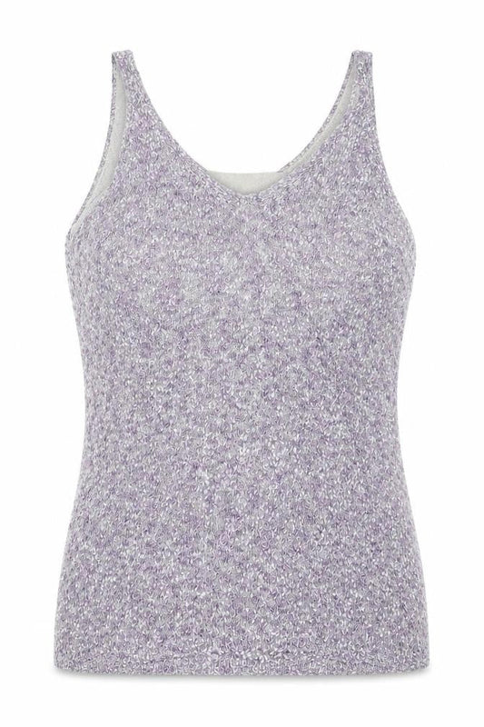 Sigrid Olsen Womens Purple Viscose Basic Tank Size L V-Neck