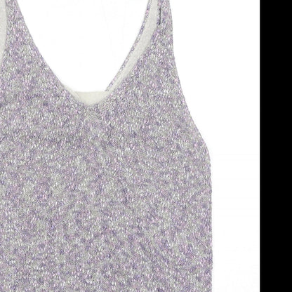 Sigrid Olsen Womens Purple Viscose Basic Tank Size L V-Neck