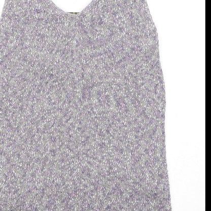 Sigrid Olsen Womens Purple Viscose Basic Tank Size L V-Neck