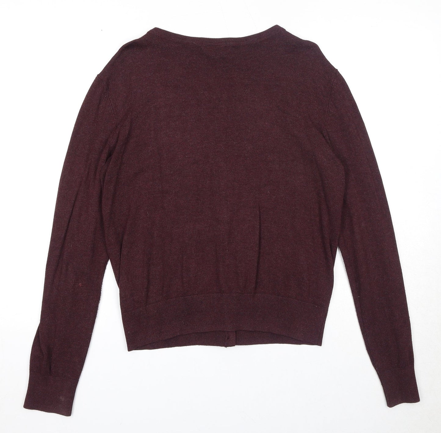 H&M Womens Purple Round Neck Viscose Pullover Jumper Size M