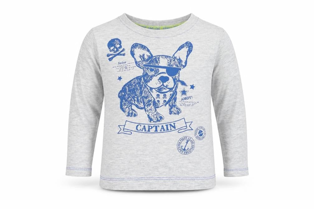 Marks & Spencer Boys Grey Cotton Basic Tank Size 2-3 Years Round Neck Pullover - Dog Print