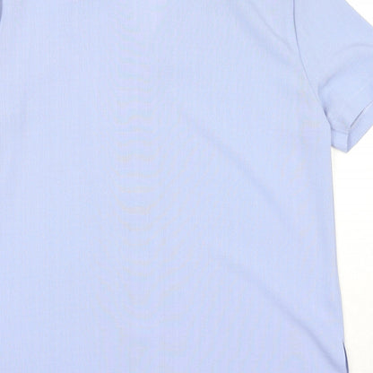 Nightingales Womens Blue Polyester Basic Button-Up Size 12 Collared