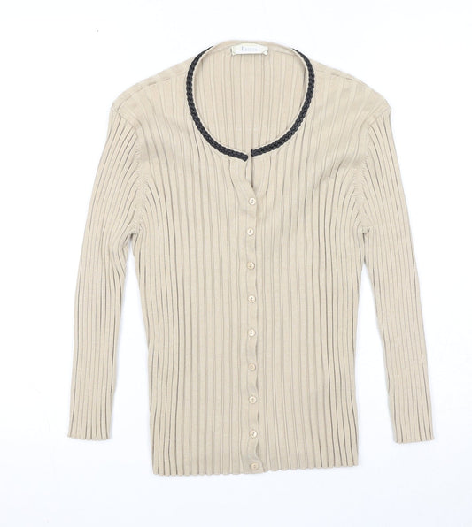Precis Womens Black Round Neck Viscose Cardigan Jumper Size L