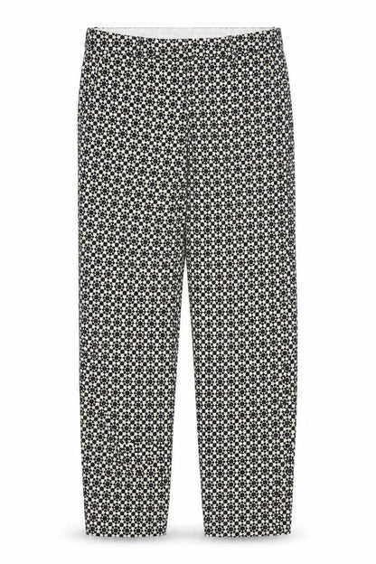 H&M Womens Black Geometric Polyester Chino Trousers Size 4 Regular Zip