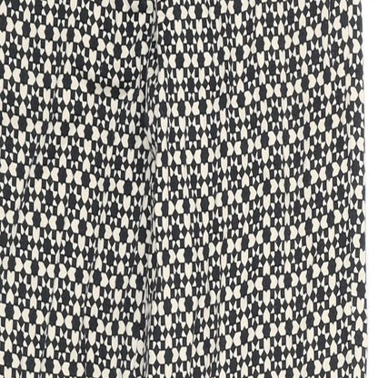H&M Womens Black Geometric Polyester Chino Trousers Size 4 Regular Zip