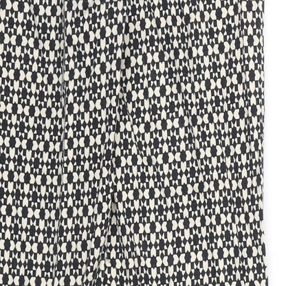 H&M Womens Black Geometric Polyester Chino Trousers Size 4 Regular Zip