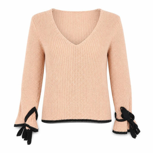 ASOS Womens Pink V-Neck Acrylic Pullover Jumper Size 8