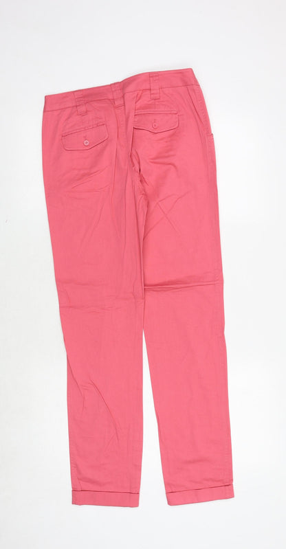 AJC Womens Pink Cotton Trousers Size 8 Extra-Slim Zip