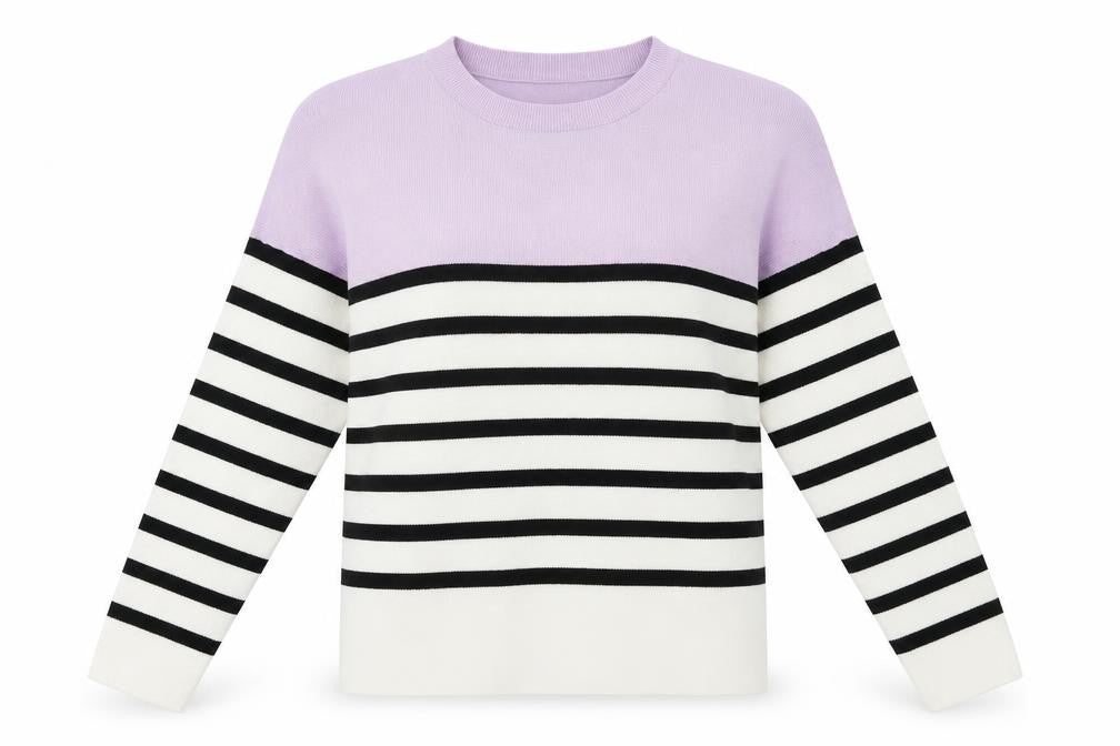 New Look Womens Multicoloured Round Neck Striped Viscose Pullover Jumper Size S