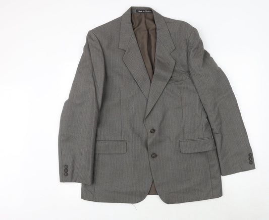 GREENWOODS Mens Grey Wool Jacket Suit Jacket Size 42 Regular