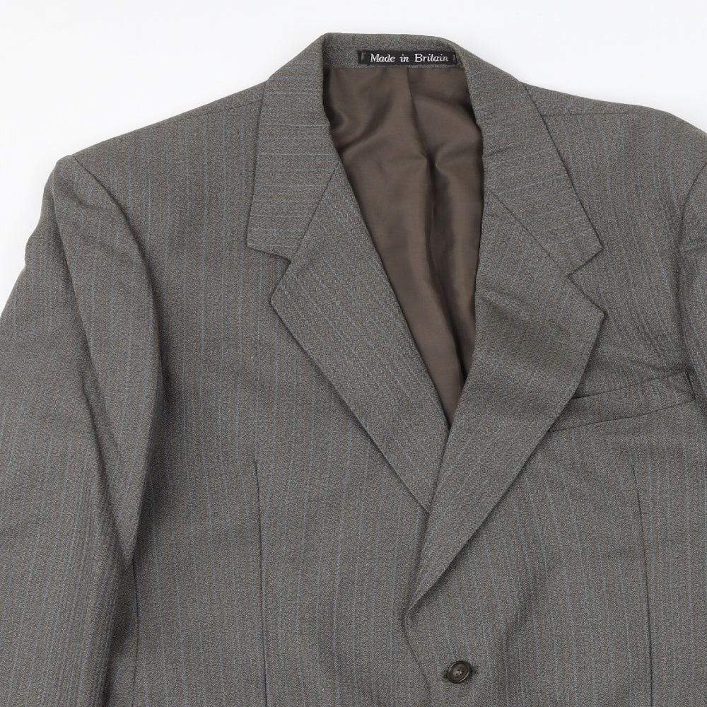 GREENWOODS Mens Grey Wool Jacket Suit Jacket Size 42 Regular