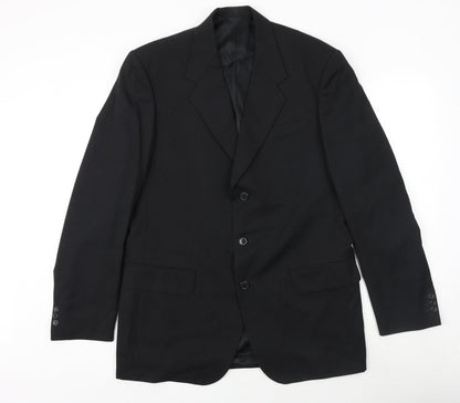 Hornes Mens Black Polyester Jacket Suit Jacket Size 40 Regular