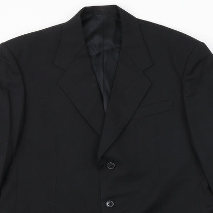 Hornes Mens Black Polyester Jacket Suit Jacket Size 40 Regular