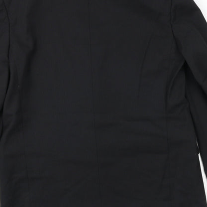 Hornes Mens Black Polyester Jacket Suit Jacket Size 40 Regular