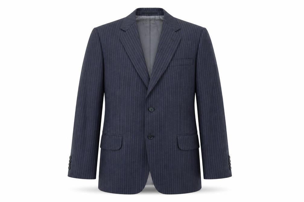 Jackson The Tailor Mens Blue Striped Polyester Jacket Suit Jacket Size 38 Regular