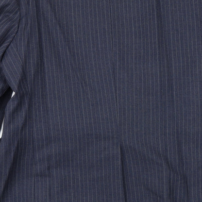 Jackson The Tailor Mens Blue Striped Polyester Jacket Suit Jacket Size 38 Regular