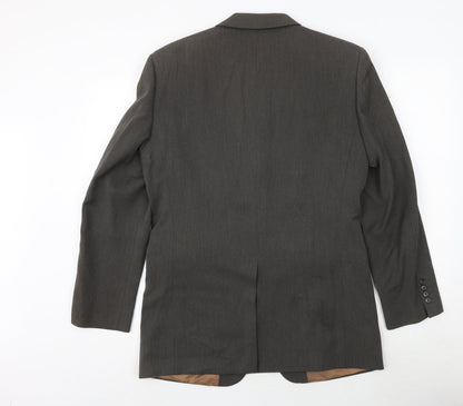 Rice Mens Brown Polyester Jacket Blazer Size 38 Regular