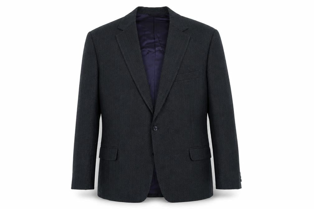 a.e. quarmby Mens Blue Striped Polyester Jacket Suit Jacket Size 34 Regular