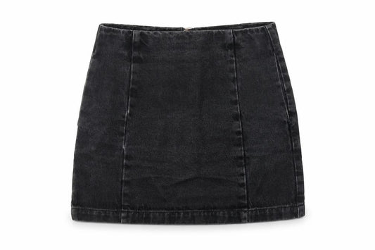 Topshop Womens Grey Cotton Mini Skirt Size 27 in Zip