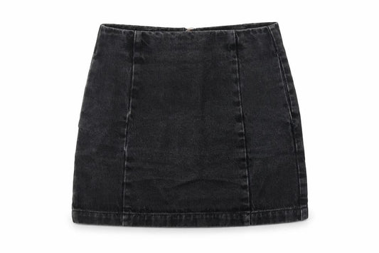 Topshop Womens Grey Cotton Mini Skirt Size 27 in Zip