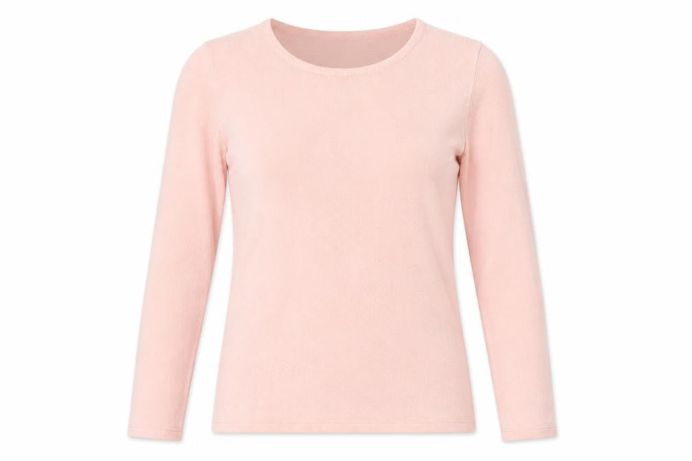 Bonmarché Womens Pink Round Neck Acrylic Pullover Jumper Size S