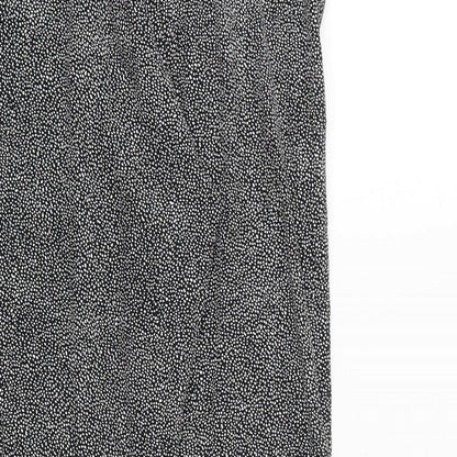 H&M Womens Black Geometric Polyester Trousers Size 6 Regular