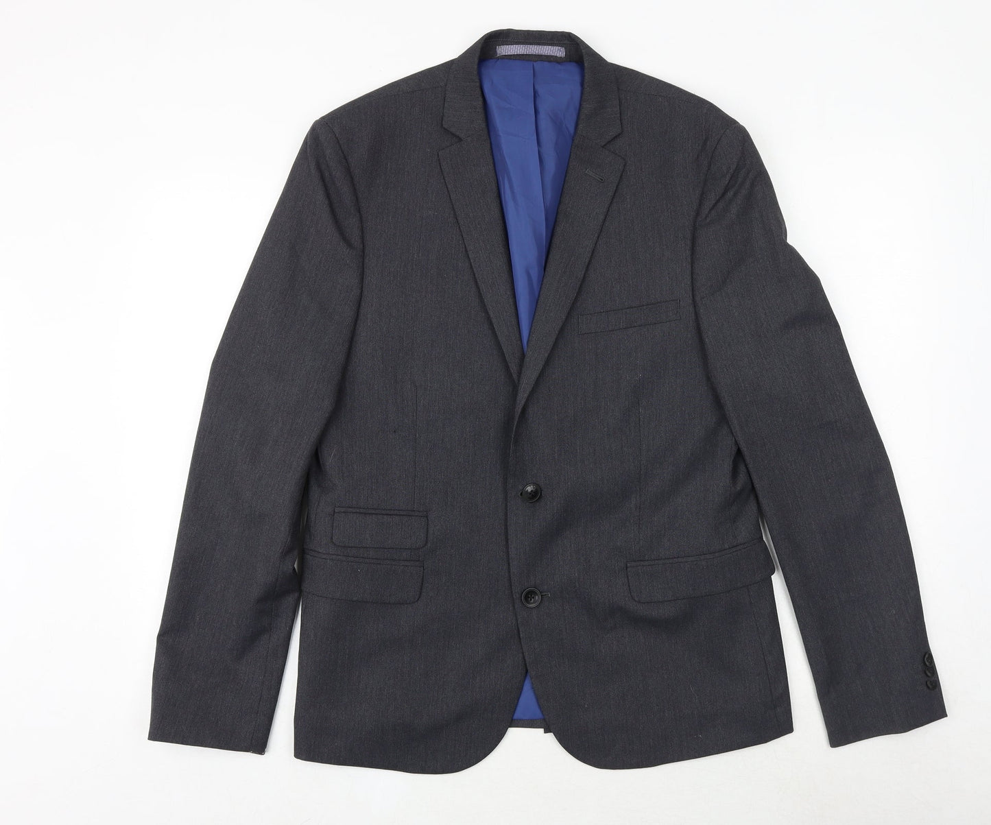 Marks and Spencer Mens Grey Polyester Jacket Blazer Size 42 Regular