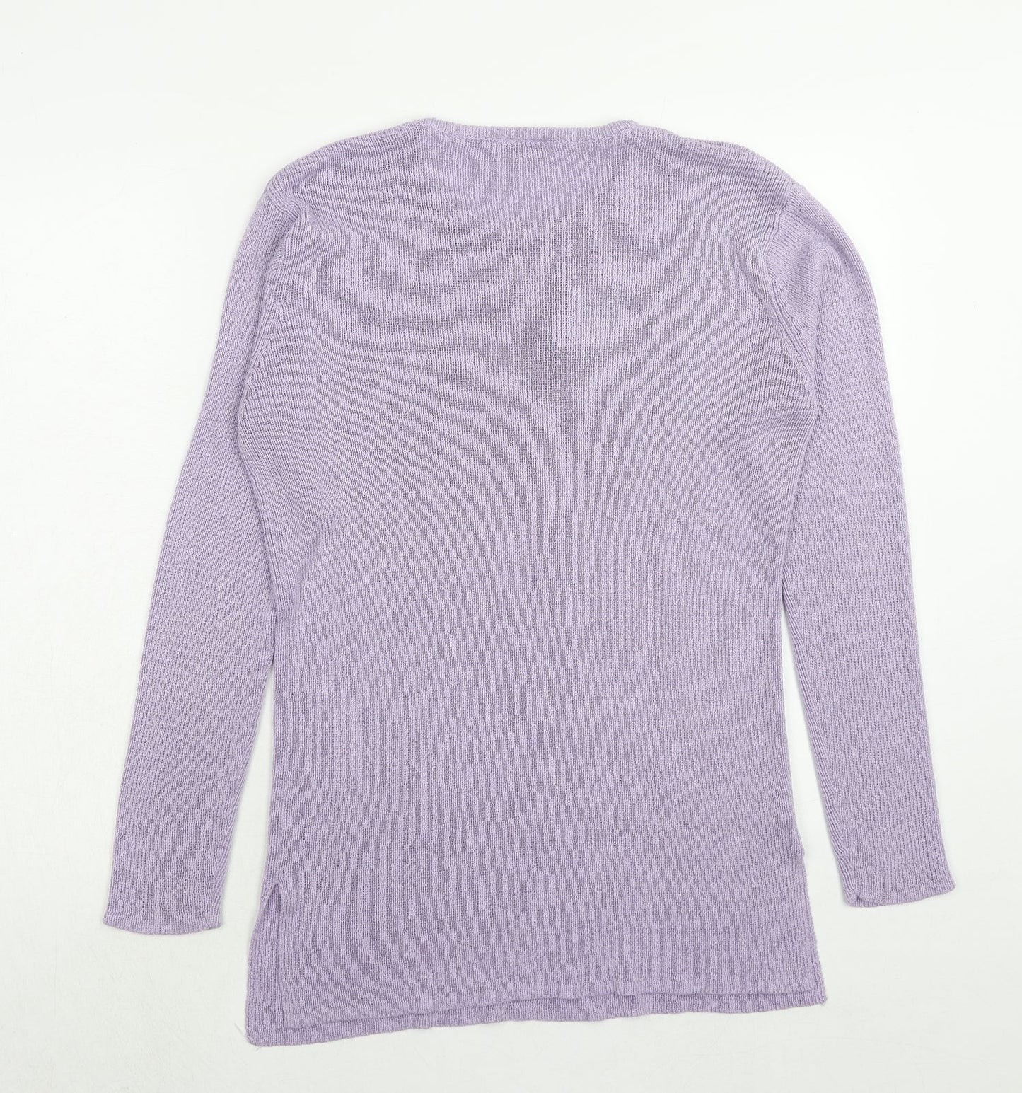 Joie De Vivre Womens Purple Round Neck Acrylic Pullover Jumper Size M